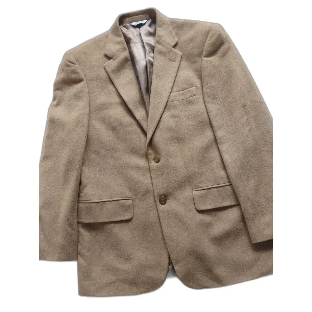 Joseph & Feiss 100% Camel Hair Blazer Sport Coat Jacket Soft Size 39R Career